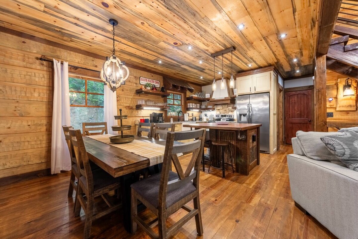 Kitchen & Dining room have a fully stocked coffee/s'mores bar, cookware, crockpot, microwave, toaster, coffee supplies, etc.