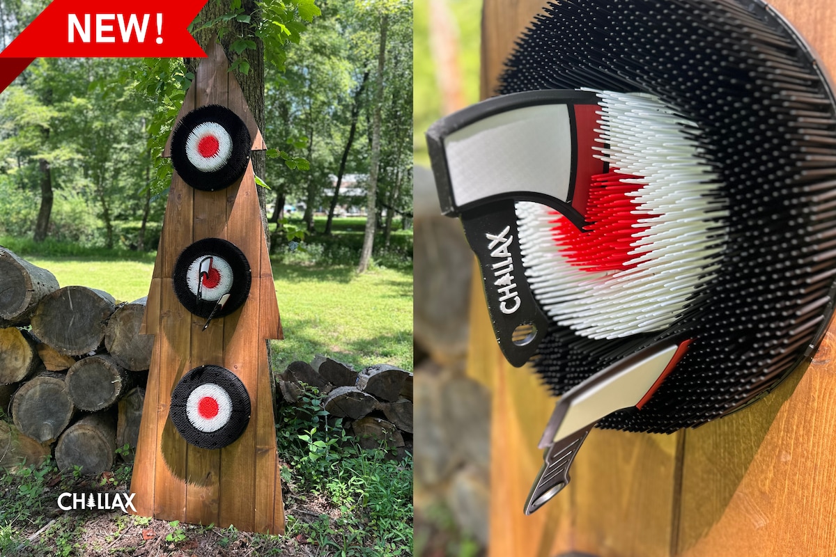 A new way to turn up the friendly competition - axe throwing!  Try your aim with our custom target setup and chill-axes!
Safe, fun, and perfect for outdoor relaxation.